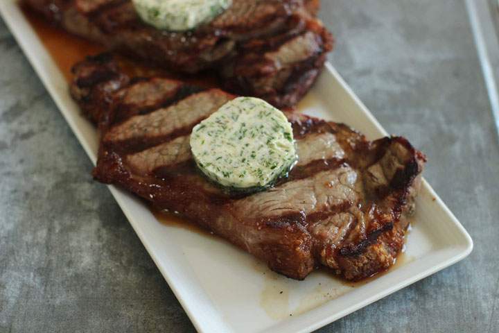 This June 22, 2015 photo shows the perfect steakhouse steak in Concord, N.H. This dish is from a recipe by Elizabeth Karmel.