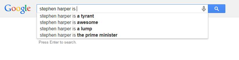 ‘Is Stephen Harper a lump?’: What Google autocomplete tells us about Harper, Trudeau, Mulcair - image