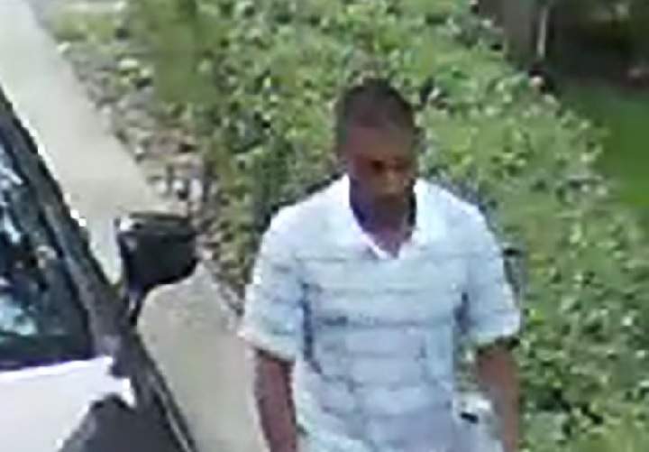 Security camera image of man wanted in high-end road-racing bicycle theft.
