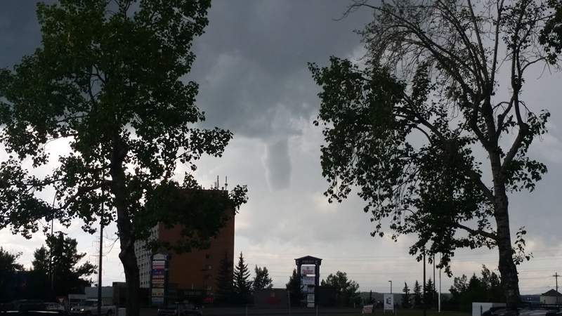 A funnel cloud over the skies of Calgary, Wednesday, July 22, 2015.