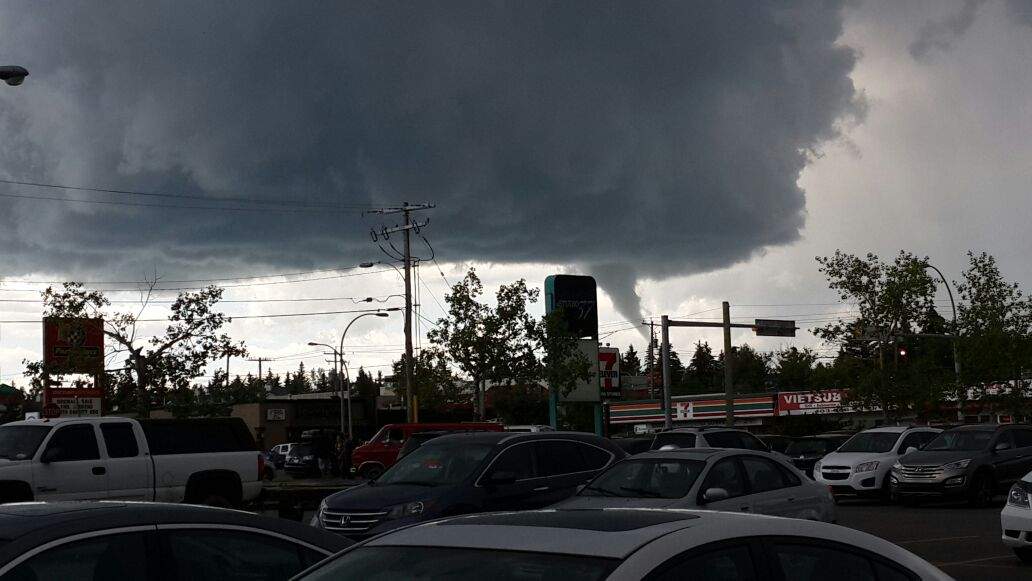 Photo of the funnel cloud from the Westbrook area.