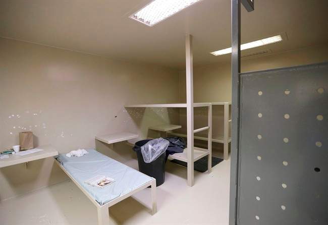 The Waller County jail cell where Sandra Bland was found dead is seen Wednesday, July 22, 2015, in Hempstead, Texas. Bland was arrested and taken to the jail about 100 kilometres northwest of Houston on July 10 and found dead July 13. Officials say Bland hanged herself with a plastic garbage bag in her jail cell, which her family and supporters dispute.