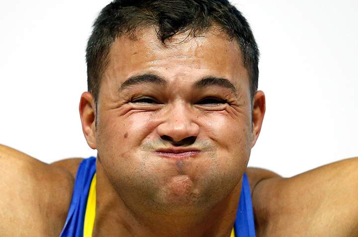Patrick Earth Mendes of Brazil competes in the weightlifting 105kg final on Day 5 of the Toronto 2015 Pan Am Games on July 15, 2015.