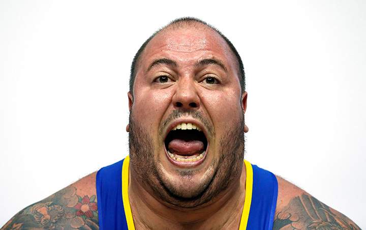 Fernando Saraiva Reis of Brazil competes in the men’s +105 weightlifting final on Day 5 of the Toronto 2015 Pan Am Games on July 15, 2015.