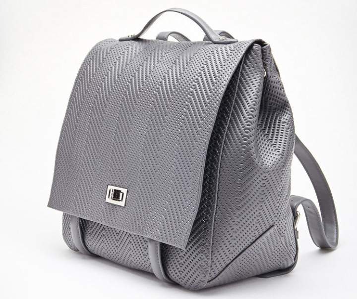 Shevron textured faux leather backpack