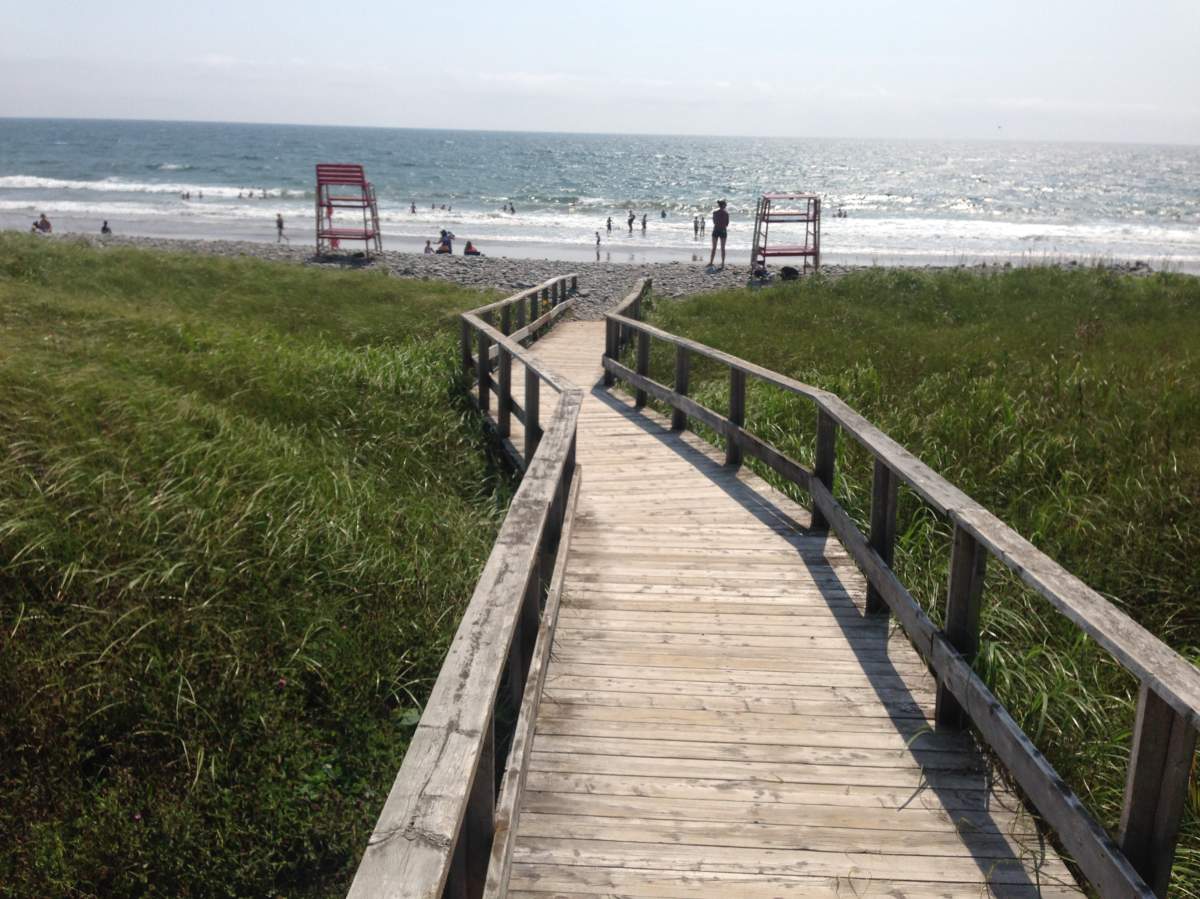 The boardwalk leading to Lawrencetown Beach