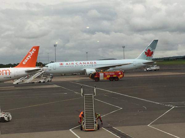 Air Canada flight AC825 landed safely in Belfast. 