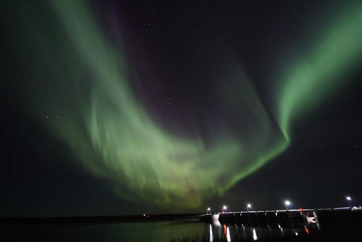 The northern lights as seen near Lake Diefenbaker, Saskatchewan.