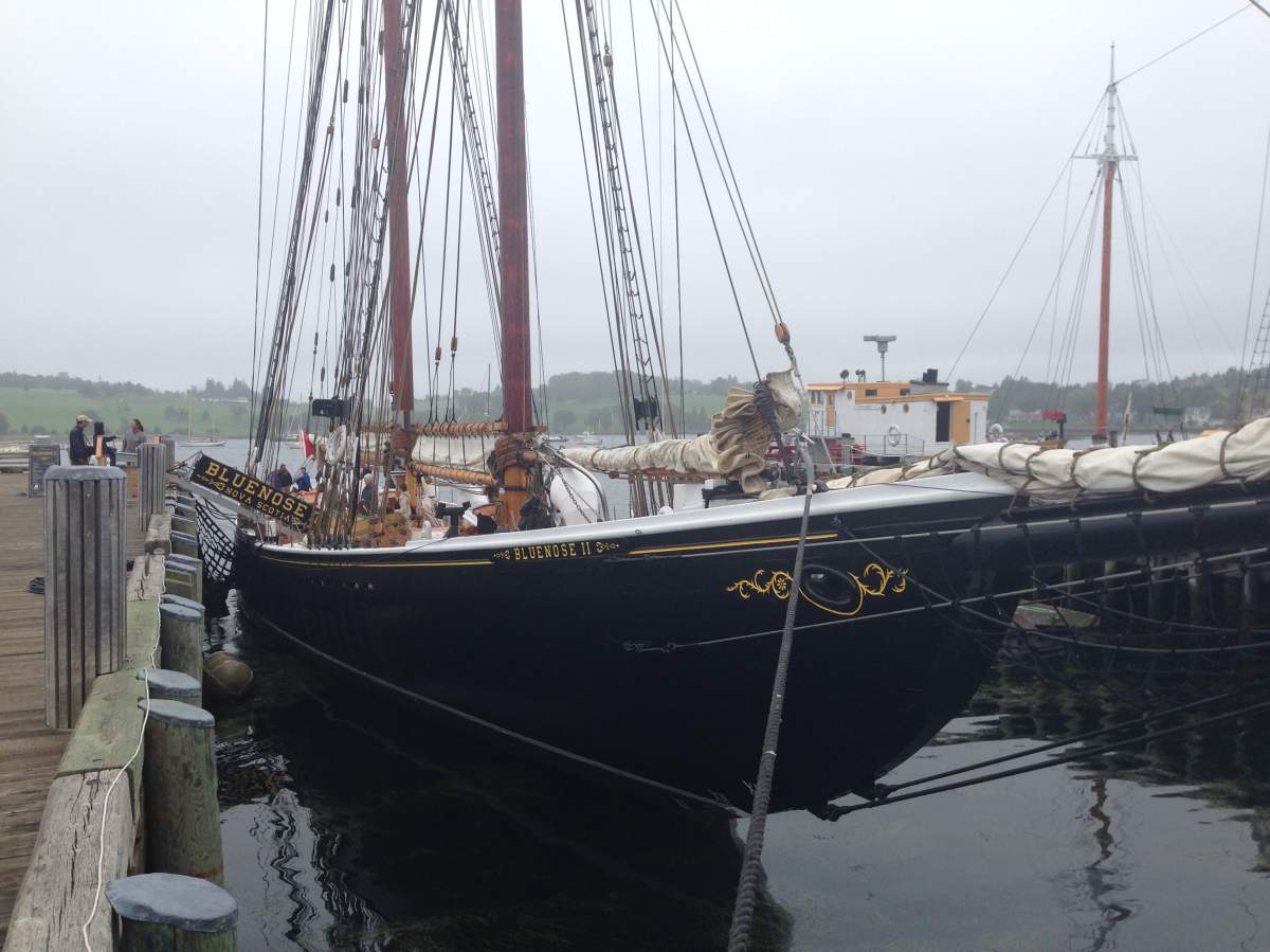 The Bluenose II is tied up in Lunenburg due to steering problems.