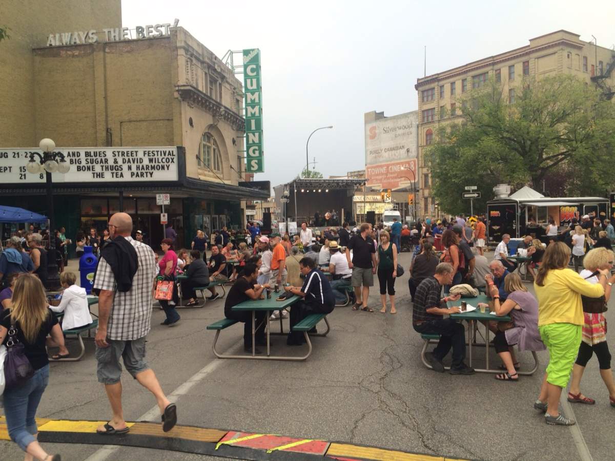 BBQ and Blues kicks off in front of Burton Cummings theatre.