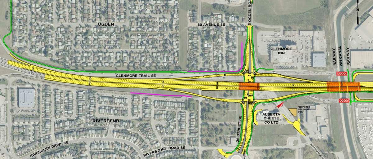Glenmore Trail / Ogden Road interchange