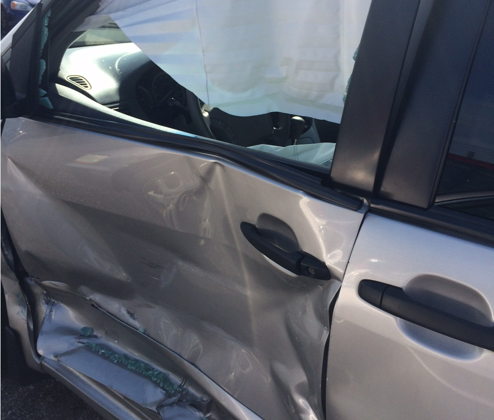 Major damage to UberX driver’s Toyota Sienna following crash in June 2015