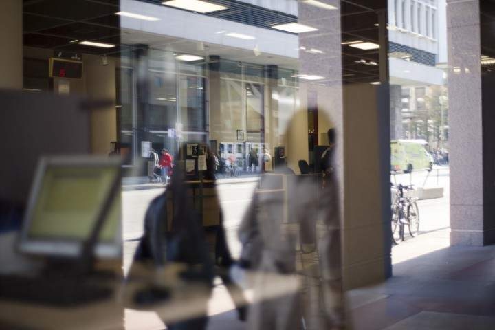 Students walk by Concordia University's Sir George Williams campus in downtown Montreal, October 24, 2011.