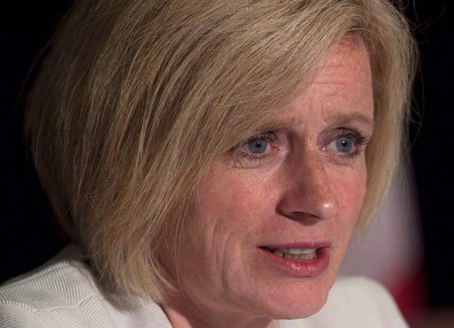 Alberta Premier Rachel Notley answers a question at the closing news conference of the summer meeting of Canada's premiers in St. John's on July 17, 2015.