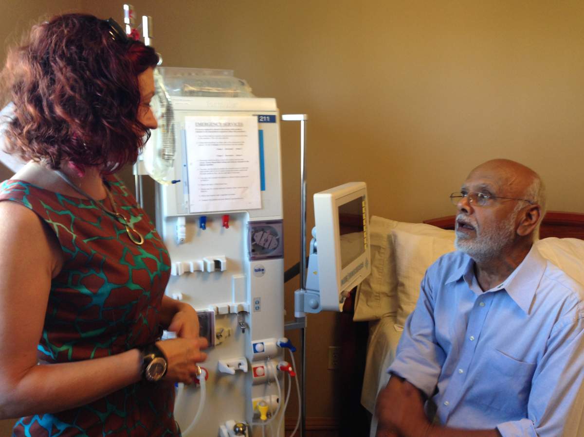 Health Minister Sharon Blady during an announcement that Manitoba will reimburse home dialysis patients for extra utility costs. 