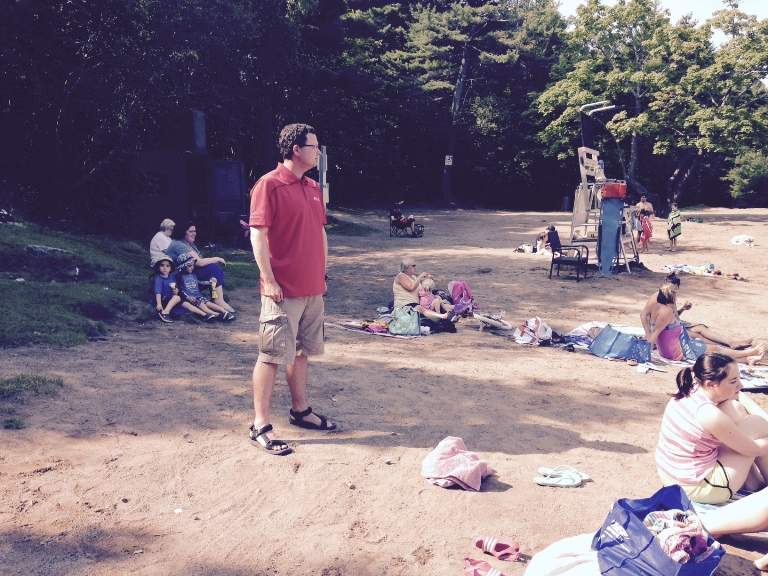 Mike Maguire of the Life Saving Society of Nova Scotia peers out onto the waters of Chocolate Lake.