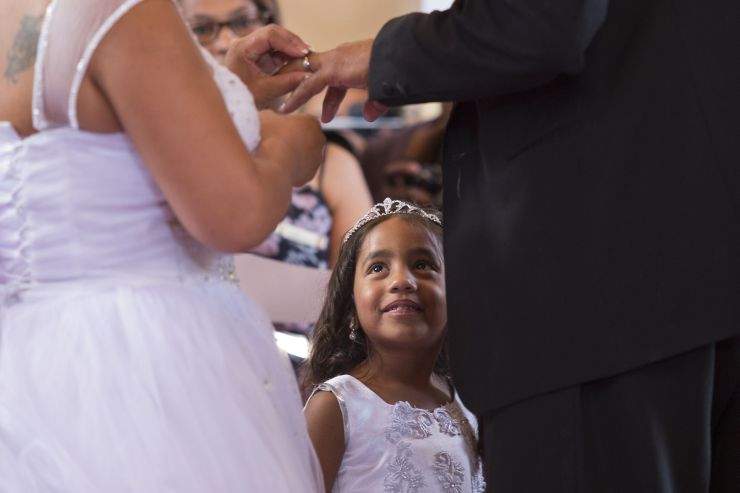 These days, it's not uncommon for a couple's child to be at their wedding.