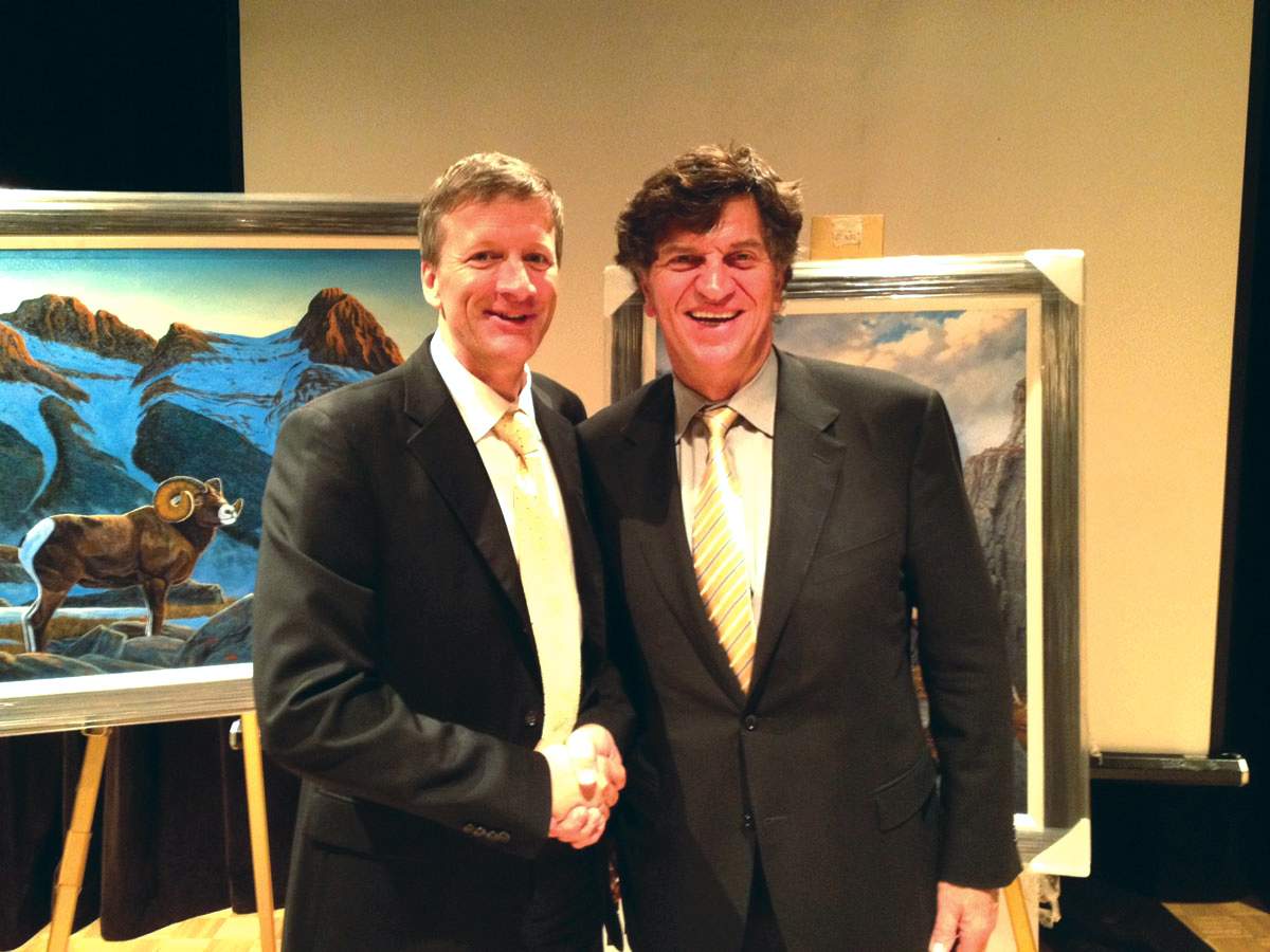 Archie Nesbitt Calgary Chapter of Safari Club International with Clement Lanthier The Calgary Zoo President at the Calgary Chapter dinner, October, 2012.