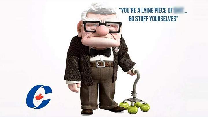 Photoshop artists had a field day with a foul-mouthed Stephen Harper supporter.