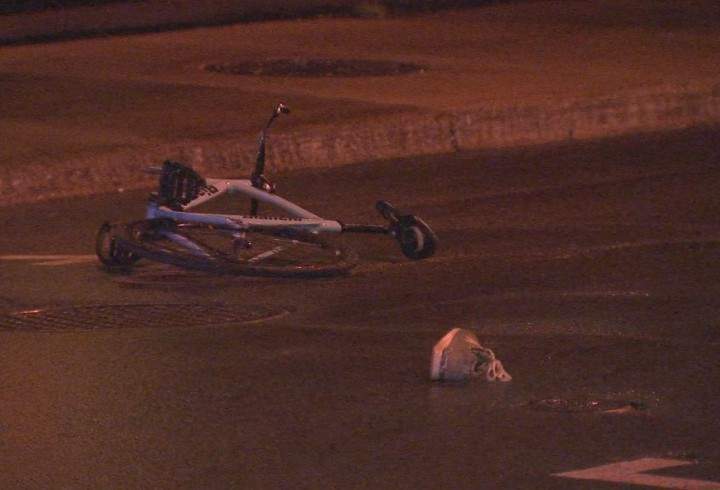 A cyclist is in a coma after an accident on Sherbrooke Street, Monday, August 24, 2015.