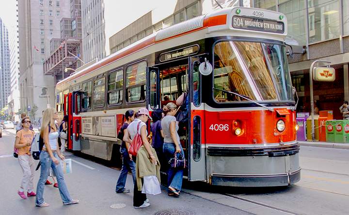 Buses will replace all streetcars on the 501 Queen Street route beginning Sunday until September. TTC/Handout.