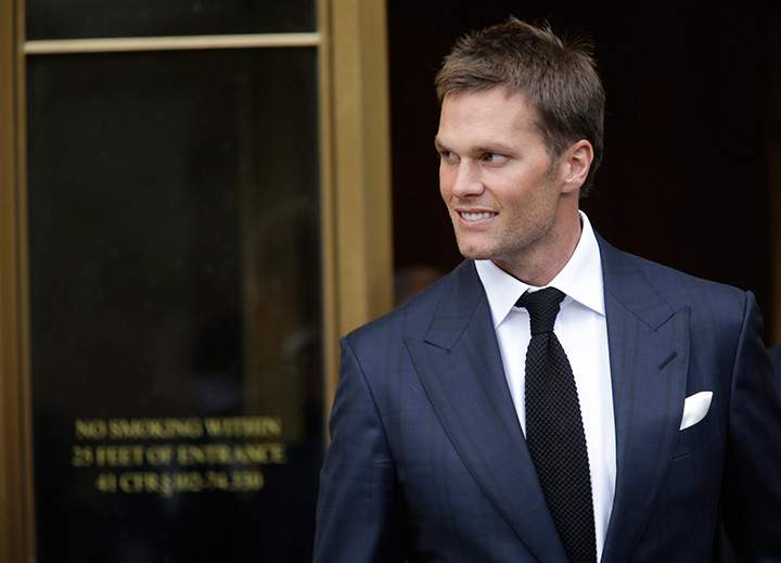 Tom Brady leaves federal court Wednesday, Aug. 12, 2015, in New York.