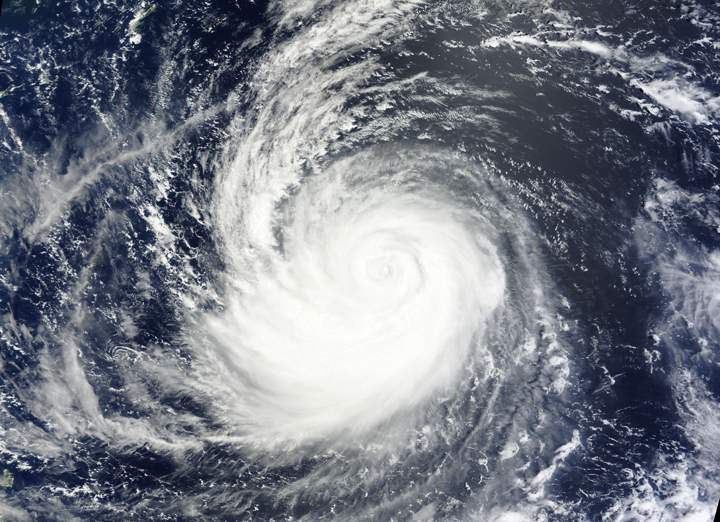 Typhoon Souledor seen from space as it heads toward Taiwan.