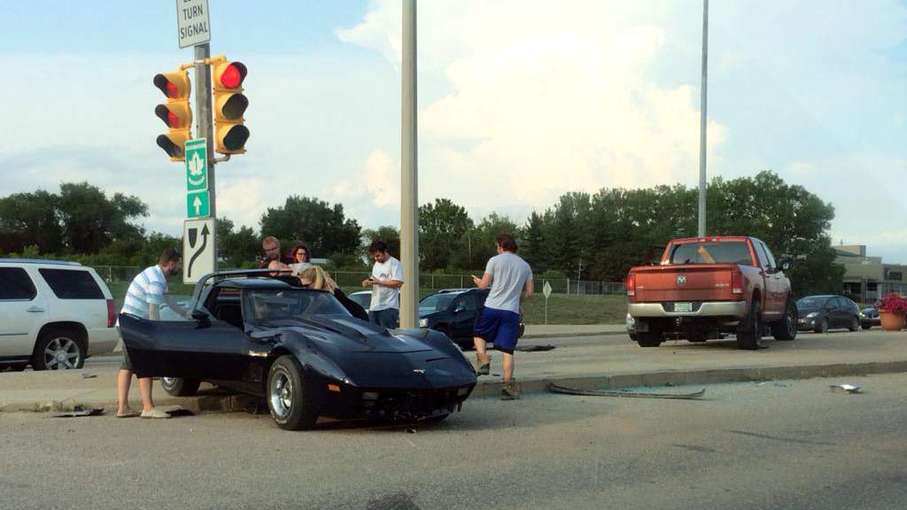 A 23-year-old man was seriously injured in a two-vehicle crash at Victoria Avenue and Ring Road Wednesday night.