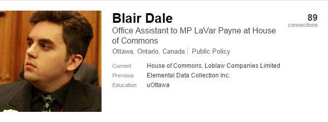 Screenshot from Blair Dale's LinkedIn profile.