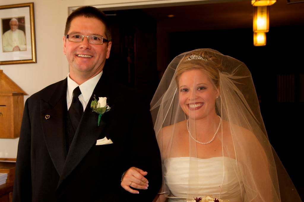 After discovering he needed triple bypass surgery Brian Campkin said “my life goal was to walk my three daughters down the aisle on their wedding days”. In this photograph he is fulfilling that goal at his oldest daughter’s wedding.