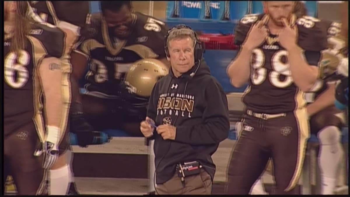 Brian Dobie patrolling the sidelines. September 11/2015