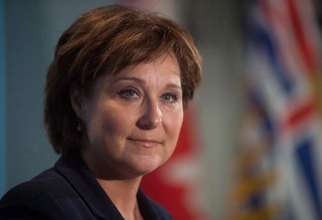 FILE PHOTO: British Columbia Premier Christy Clark .