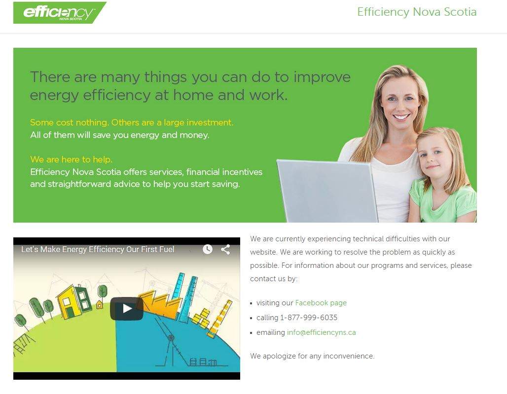Efficiency Nova Scotia's website was hacked and has been taken down by the organization as a precaution.