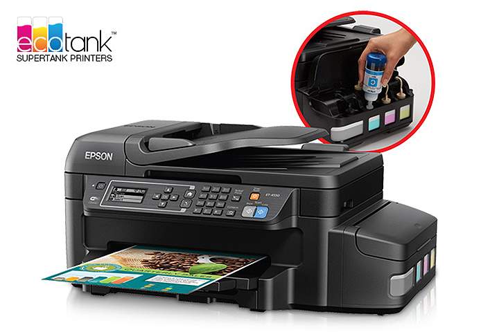 Epson ET 4550 Eco Tank printer comes the equivilent of 20 ink refill cartridegs