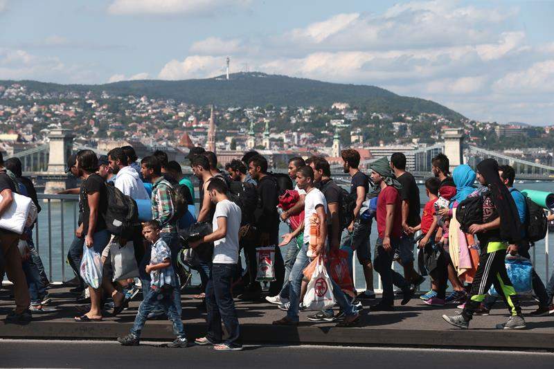 Hundreds set out from the Keleti station in Budapest. With their belongings in bags and backpacks, they snaked through the streets of Budapest as they began the 171-kilometre journey to the Austrian border.

By mid-afternoon they had reached the M1 motorway outside the city and by early evening they had covered about 20 kilometres.