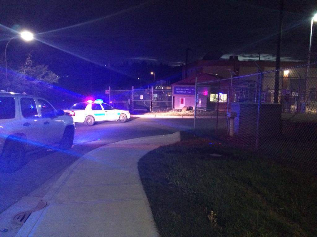 Edmonton police locked down the Gold Bar wastewater treatment plant on the east side of the city early Friday morning to search for a fugitive inside. September 4, 2015.