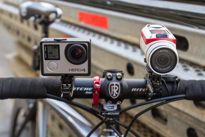 GoPro left and TomTom Bandid right