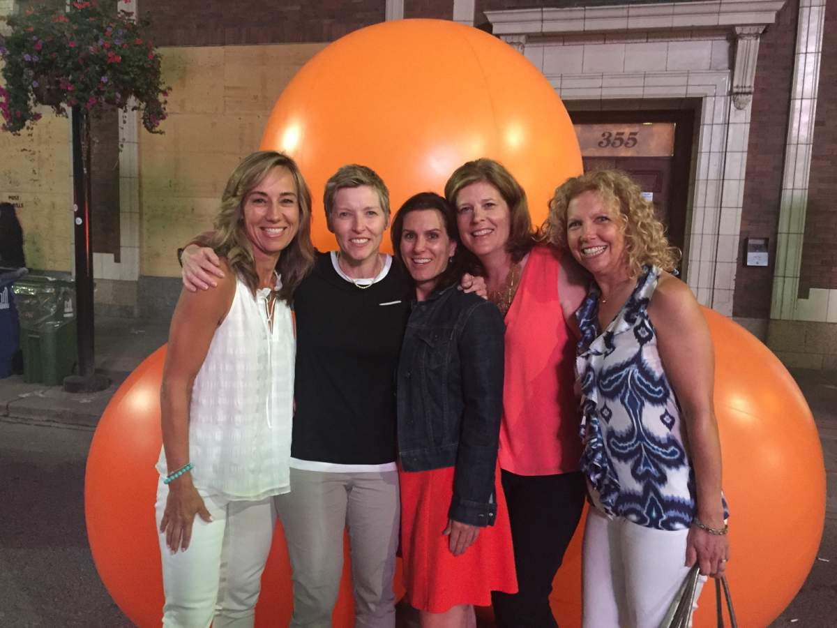 Sandra Brazel (left) and her friends.