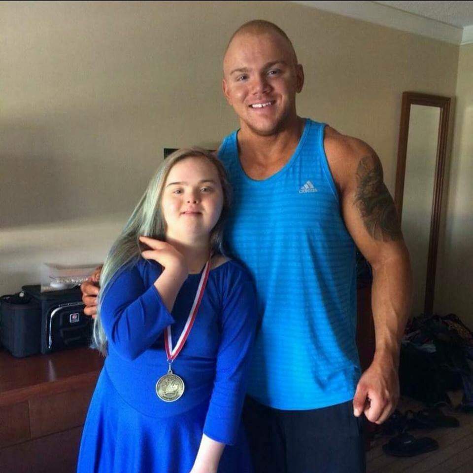 19-year-old Jessica Hagan poses for a photo with her brother Daniel.
