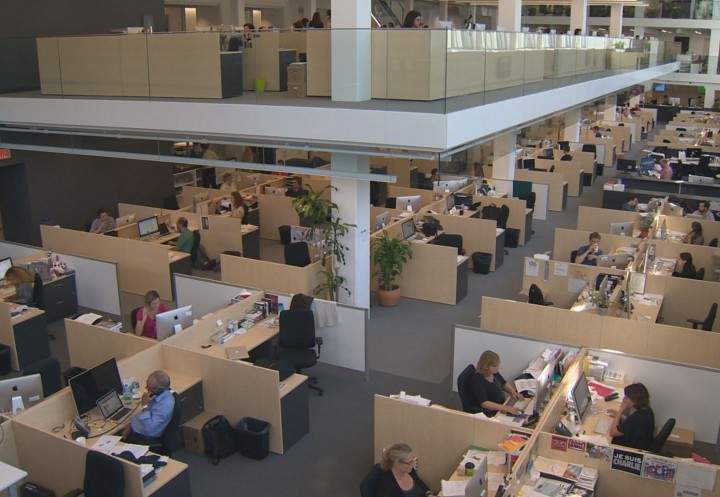 The newsroom at La Presse, Thursday, September 24, 2015.