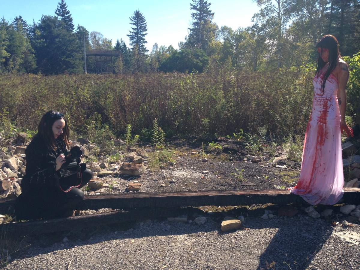 She’s hoping to get published again this October by recreating the infamous bloody prom night image from the 1976 movie “Carrie” with the help of Fredericton model Chantal Hiltz.