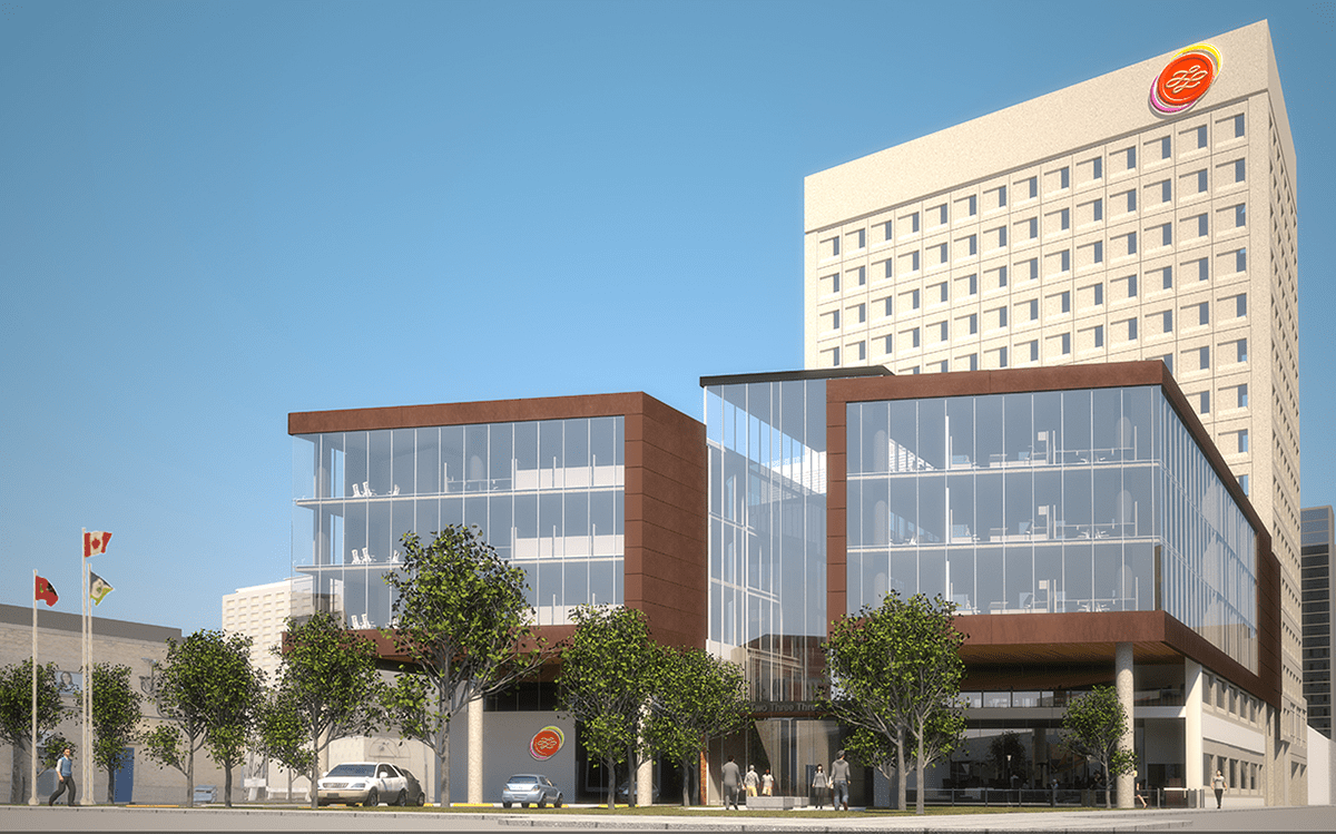 A quick glimpse at the new downtown location of the Manitoba Liquor and Lotteries building. 