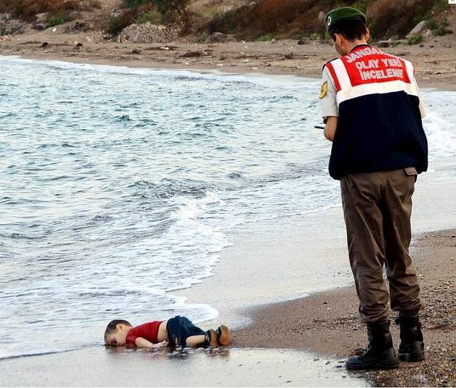 The lifeless body of Alan Kurdi was found on a beach in Turkey, after the boat in which his family was trying to get to Greece capsized.