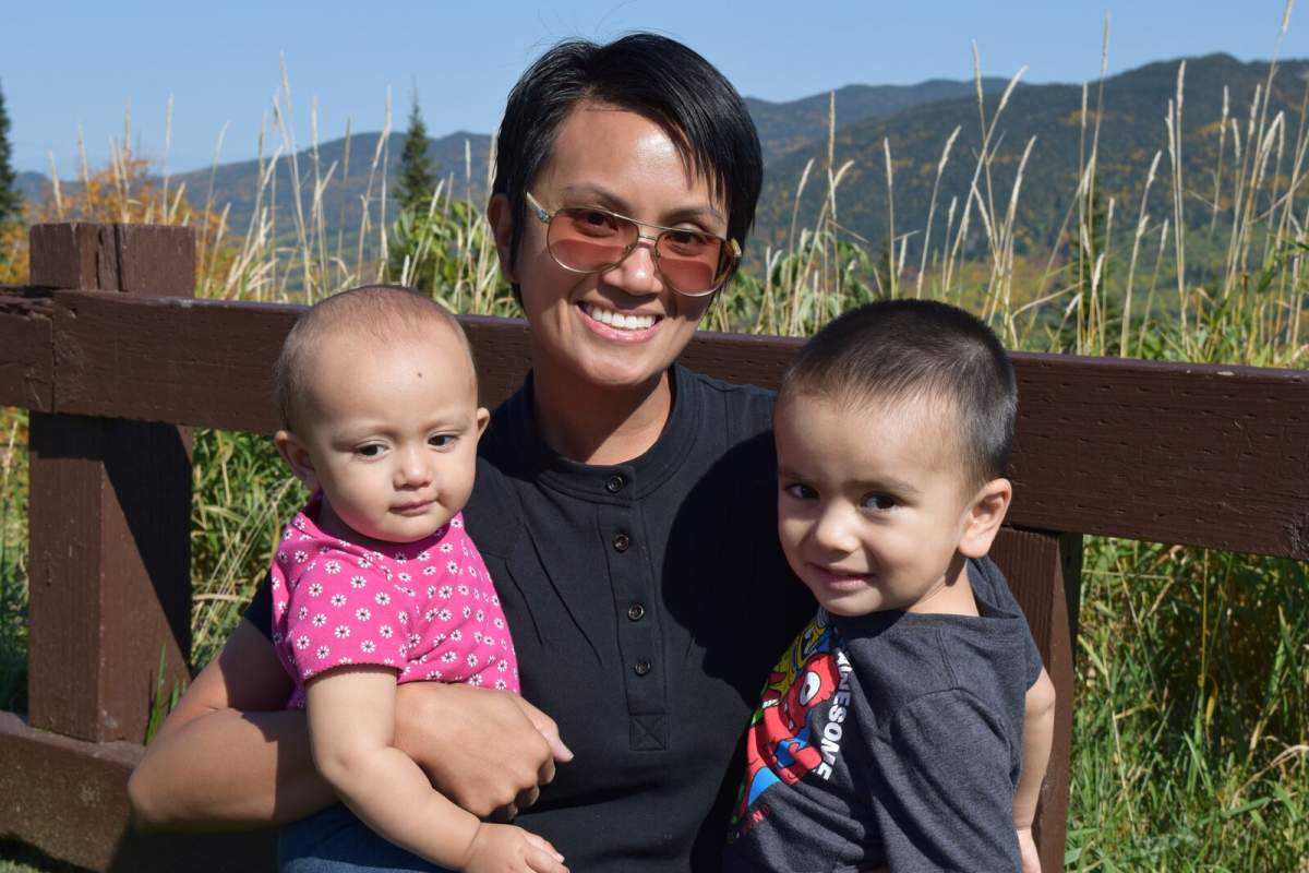 Pauline Osena and her children.
