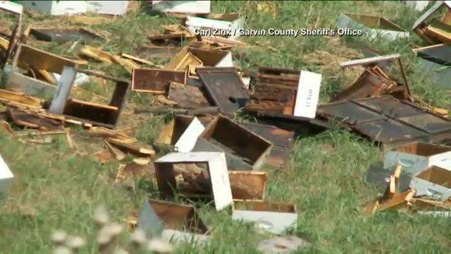 According to the Oklahoma State Highway Patrol, a transport truck loaded with crates containing honeybees overturned Tuesday in I-35.
