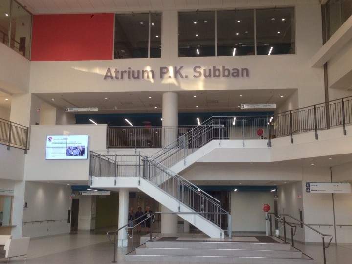 The new P.K. Subban atrium at the Montreal Children's Hospital, Wednesday, September 16, 2015.