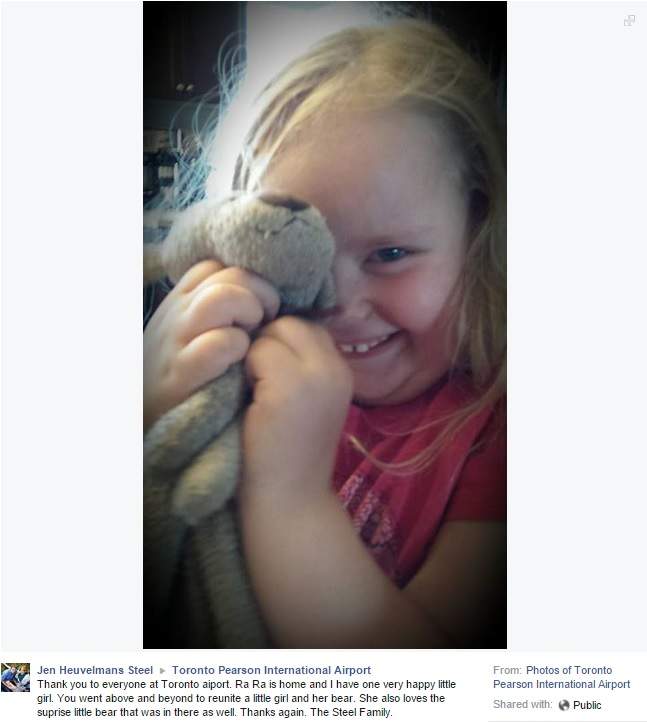 Toronto airport staff document lost teddy bear’s trek home - image