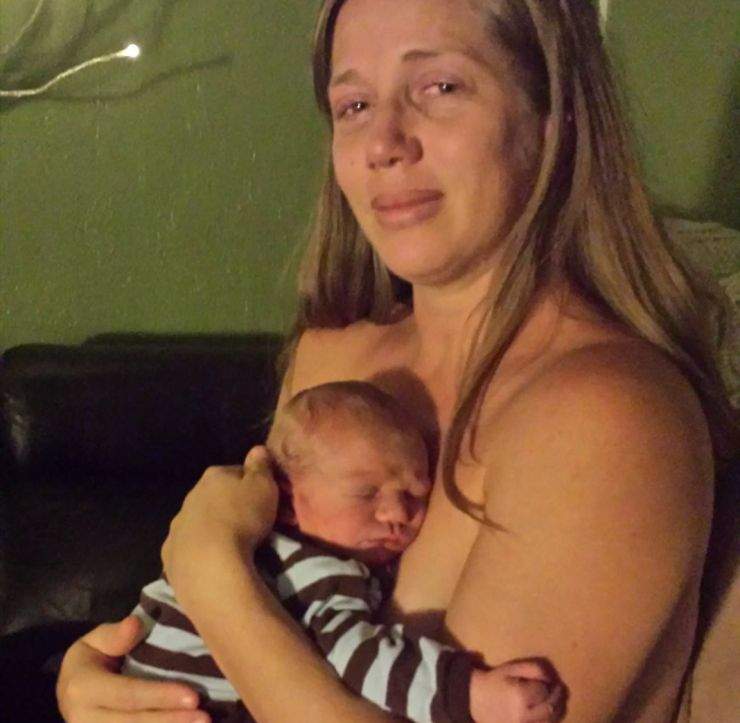 "This is a picture of me 3 days postpartum. I was so raw and so open," Danielle Haines wrote on Facebook.