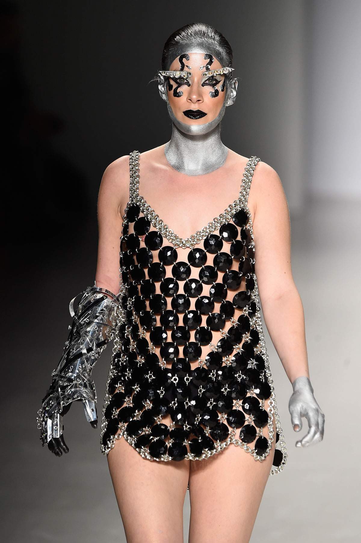 Rebekah Marine walks the runway wearing Antonio Urzi collection at the FTL Moda fashion show during Mercedes-Benz Fashion Week Fall 2015 at The Salon at Lincoln Center on February 15, 2015 in New York City.