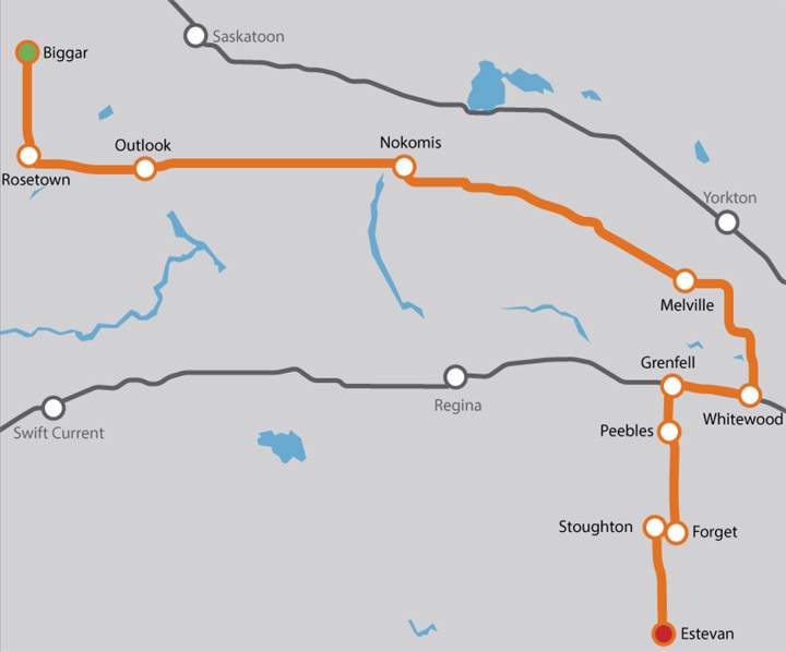 A giant-size move from Biggar to Estevan is underway for a piece of SaskPower equipment needed for the carbon capture process.